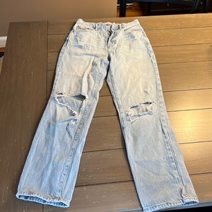 PacSun dad jeans women’s size 27 rips on front light wash